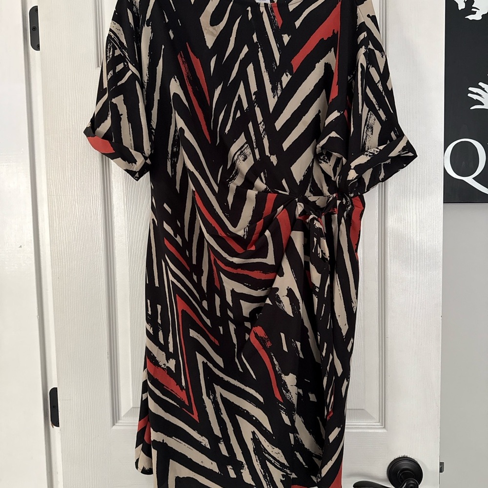 mark. Black and White Sheath Dress with Dolman Sleeves
